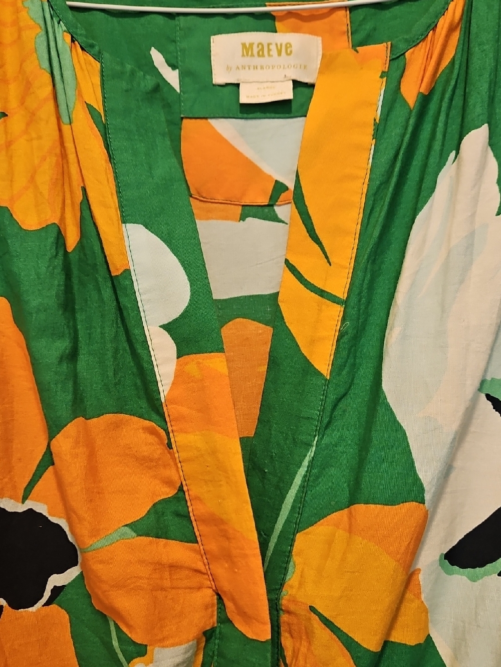 Maeve Anthropologie Kelly Green Floral Maxi Dress - Picture 4 of 6